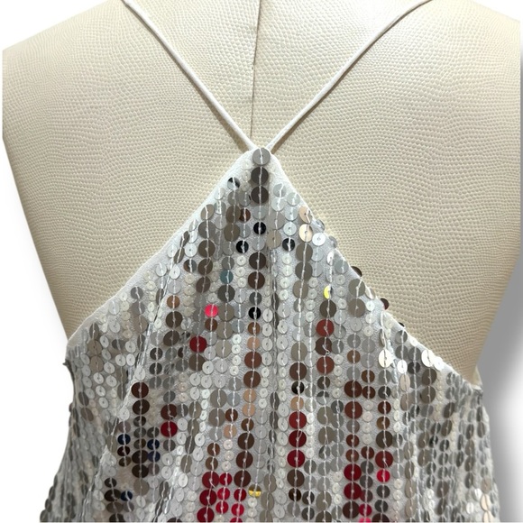 196 ZARA | NWOT Silver Sequin Mini Dress (Size S) - Picture 6 of 16